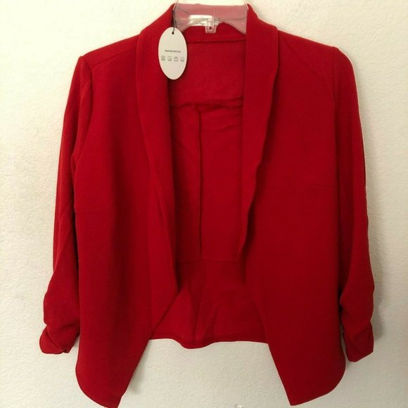 POGTMM Women 3/4 Sleeve Blazer Open Front Cardigan - Picture 2 of 6